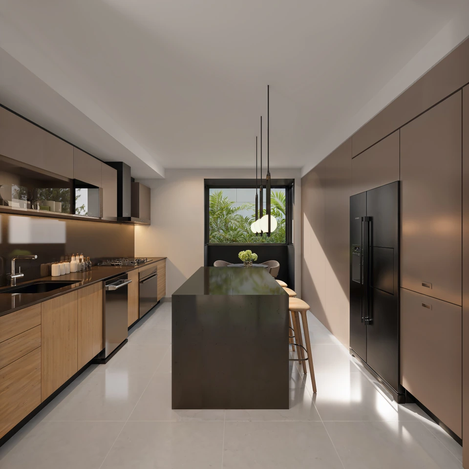 Render de Tipo A · Cocina con isla