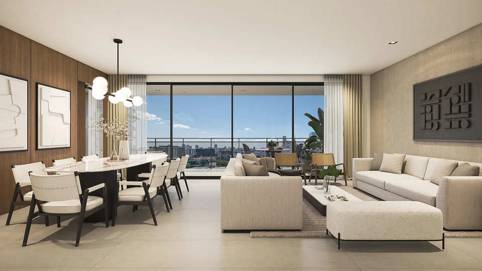 Render de Tipo B · Sala-comedor · otra vista