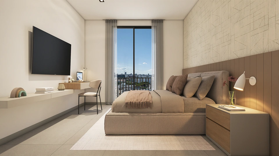 Render de Tipo B · Habitación secundaria 2