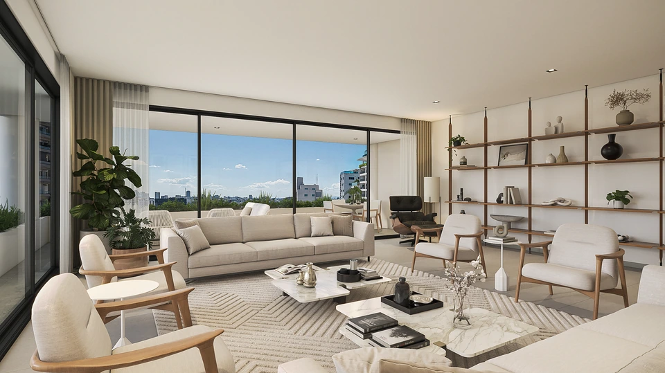 Render de Tipo C · Sala · otra vista