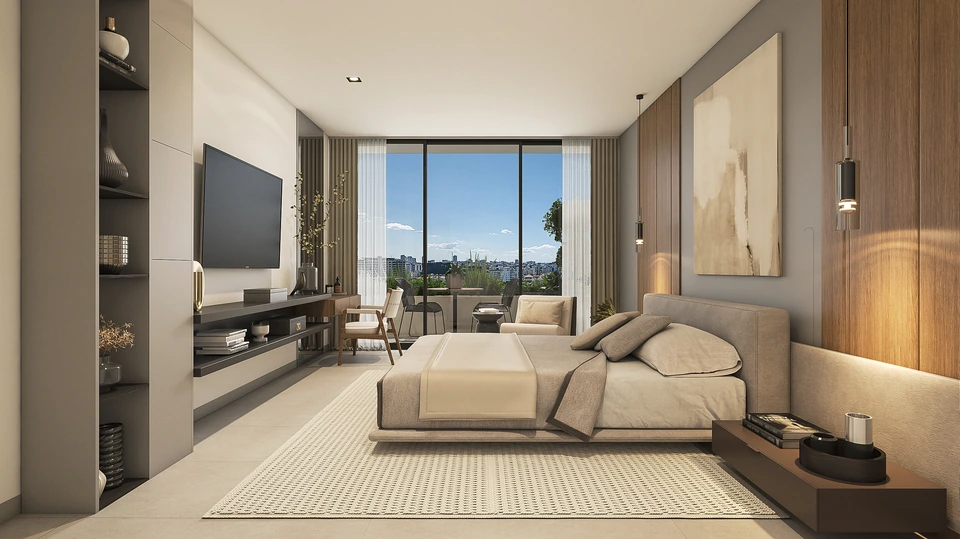 Render de Tipo C · Habitación principal
