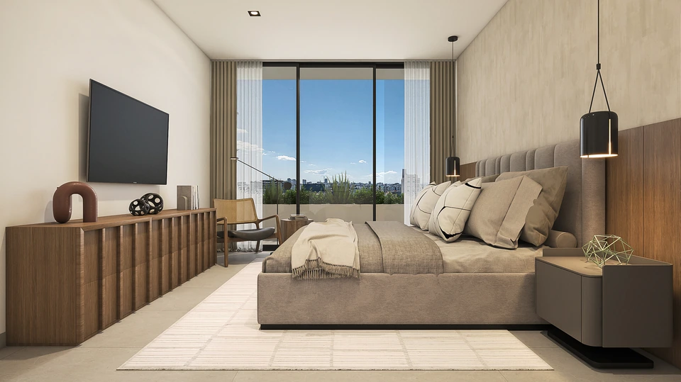 Render de Tipo C · Habitación secundaria